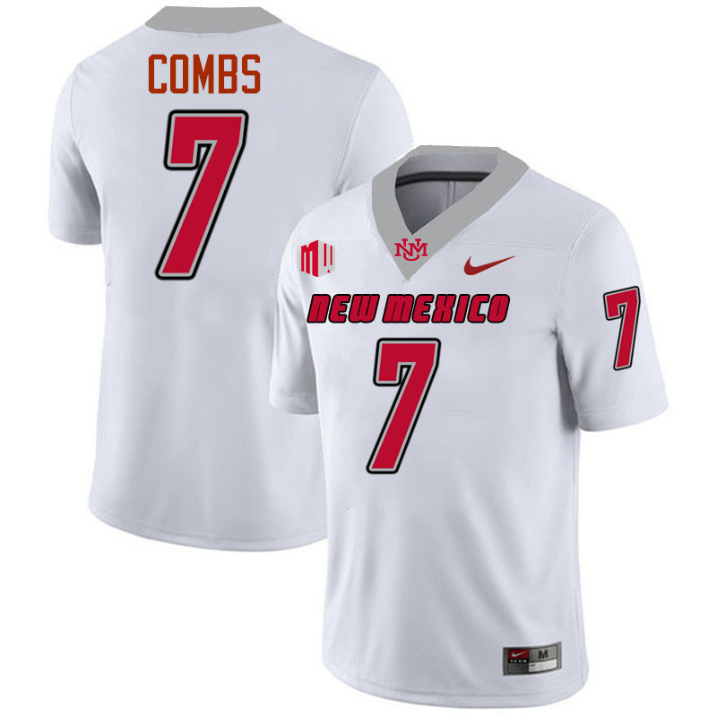 Tavian Combs UNM Lobos Jersey,New Mexico Lobos Football Jersey,Uniforms-White